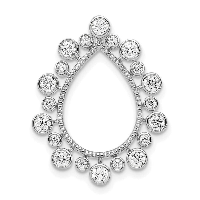 14K Weißgold Im Labor Gezüchtet Diamant Vs/si+ G+ Fantasie Tropfen Kette Slid