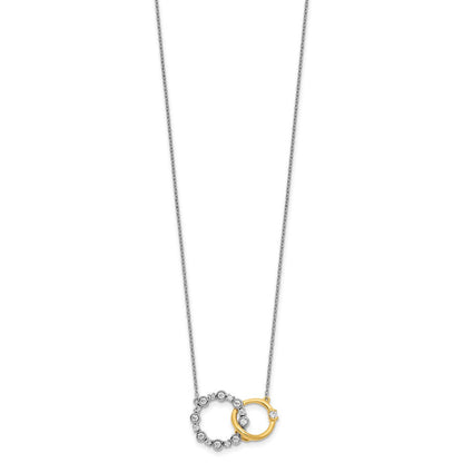14K Bicolor 3/8 Ct. Im Labor Gezüchtet Diamant Vs/si+ G+ Interlocking Kreis 18 Zoll Halskette