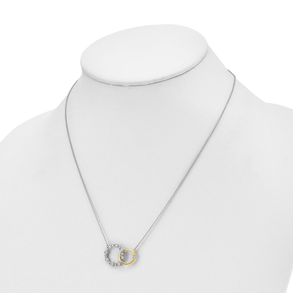 14K Bicolor 3/8 Ct. Im Labor Gezüchtet Diamant Vs/si+ G+ Interlocking Kreis 18 Zoll Halskette