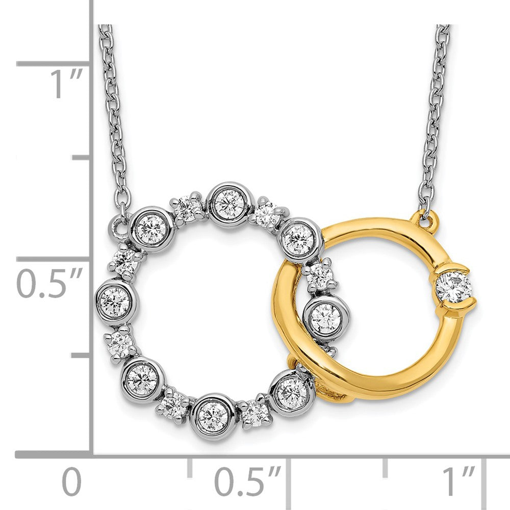 14K Bicolor 3/8 Ct. Im Labor Gezüchtet Diamant Vs/si+ G+ Interlocking Kreis 18 Zoll Halskette