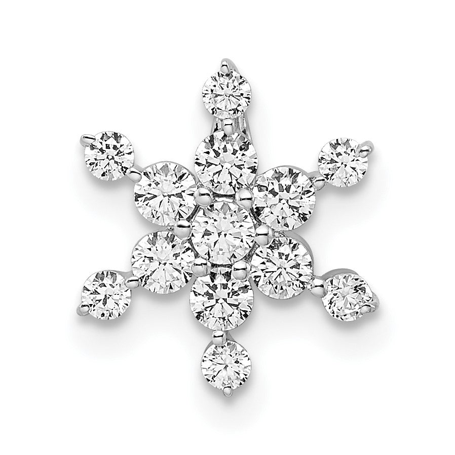 14K Weißgold 0,5 ct. Laborgezüchteter Diamant VS/SI+ G+ Stern-Ketten-Gleitanhänger