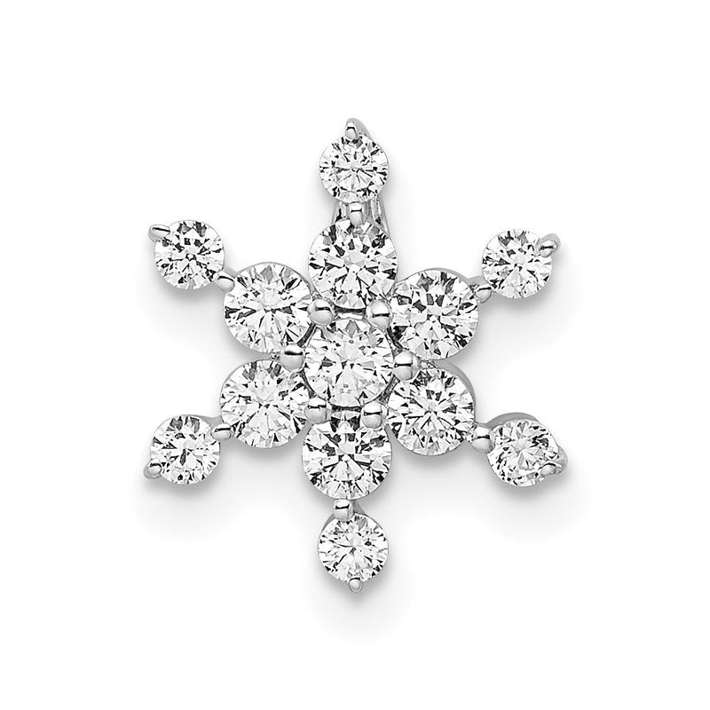14K Weißgold 0,5 ct. Laborgezüchteter Diamant VS/SI+ G+ Stern-Ketten-Gleitanhänger