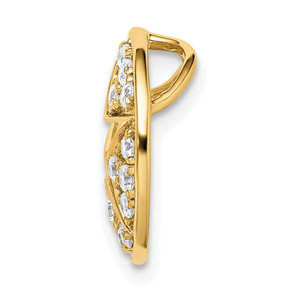 14K Gelbgold Laborgezüchteter Diamant VS/SI+ G+ Sternanhänger mit Kreisausschnitt