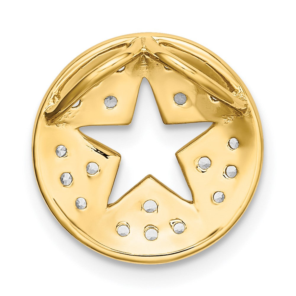 14K Gelbgold Laborgezüchteter Diamant VS/SI+ G+ Sternanhänger mit Kreisausschnitt
