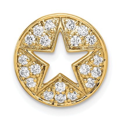 14K Gelbgold Laborgezüchteter Diamant VS/SI+ G+ Sternanhänger mit Kreisausschnitt