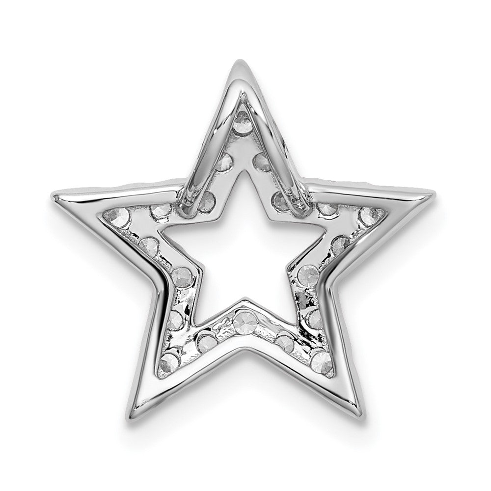 14K Weißgold Laborgezüchteter Diamant VS/SI+ G+ Stern-Anhänger