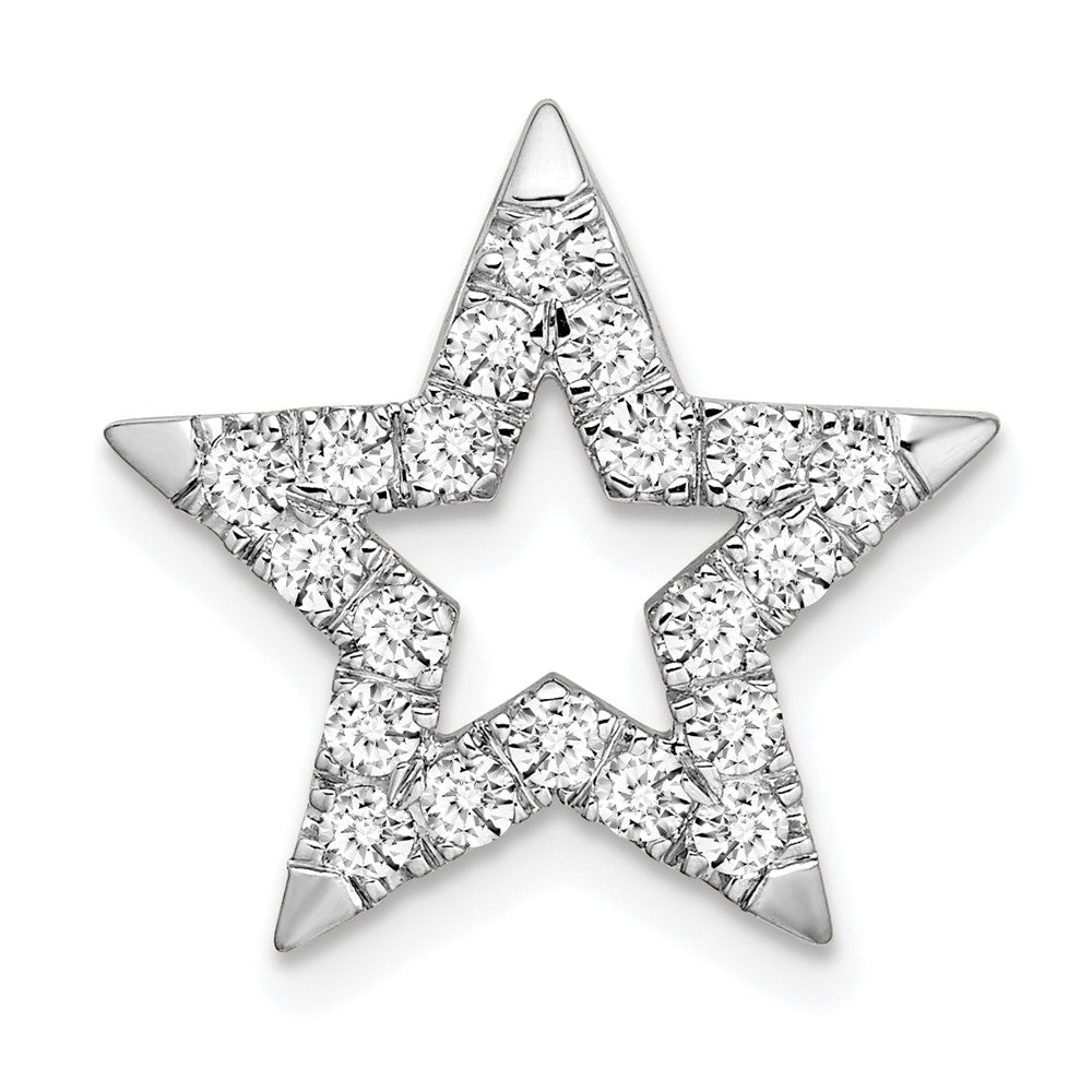 14K Weißgold Laborgezüchteter Diamant VS/SI+ G+ Stern-Anhänger