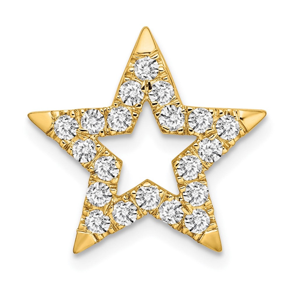 14K Gelbgold Laborgezüchteter Diamant VS/SI FGH Stern-Anhänger