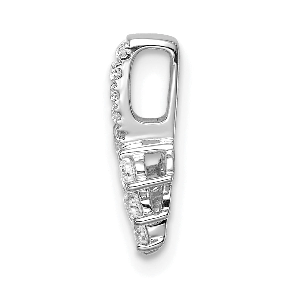 14K Weißgold Gleitanhänger „Blatt" mit Kettenglied, 0,25 ct. im Labor gezüchteten Diamanten, VS/SI+ G+