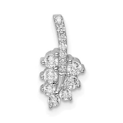14K Weißgold Gleitanhänger „Blatt" mit Kettenglied, 0,25 ct. im Labor gezüchteten Diamanten, VS/SI+ G+