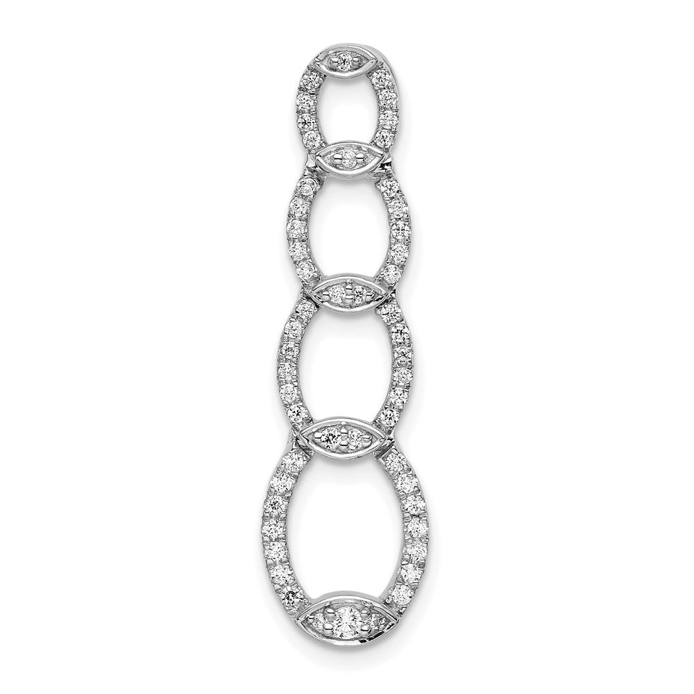 14K Weißgold Labordiamant VS/SI+ G+ Oval-Tropfen-Anhänger