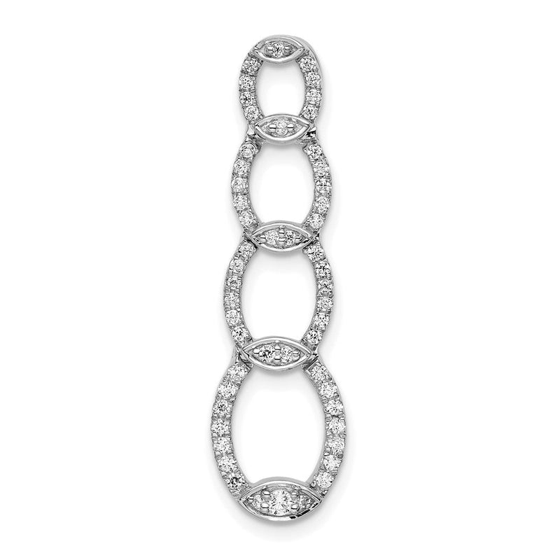14K Weißgold Labordiamant VS/SI+ G+ Oval-Tropfen-Anhänger