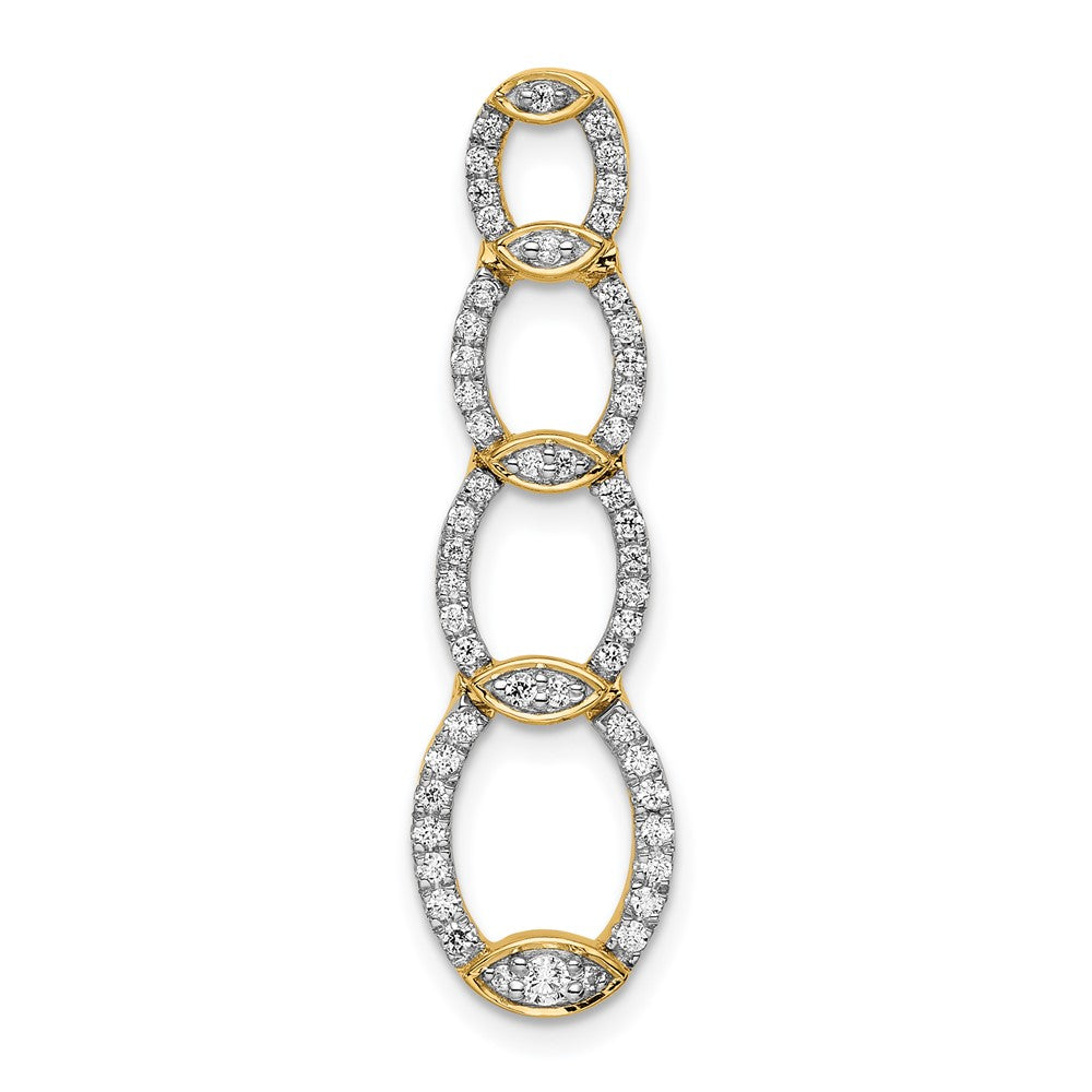 14K Gelbgold Laborgezüchteter Diamant VS/SI FGH Ovaler Tropfenanhänger