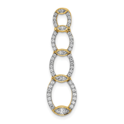 14K Gelbgold Laborgezüchteter Diamant VS/SI FGH Ovaler Tropfenanhänger
