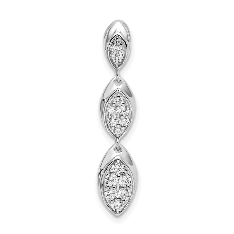 14K Weißgold Labordiamant VS/SI FGH Fancy-Tropfen-Anhänger