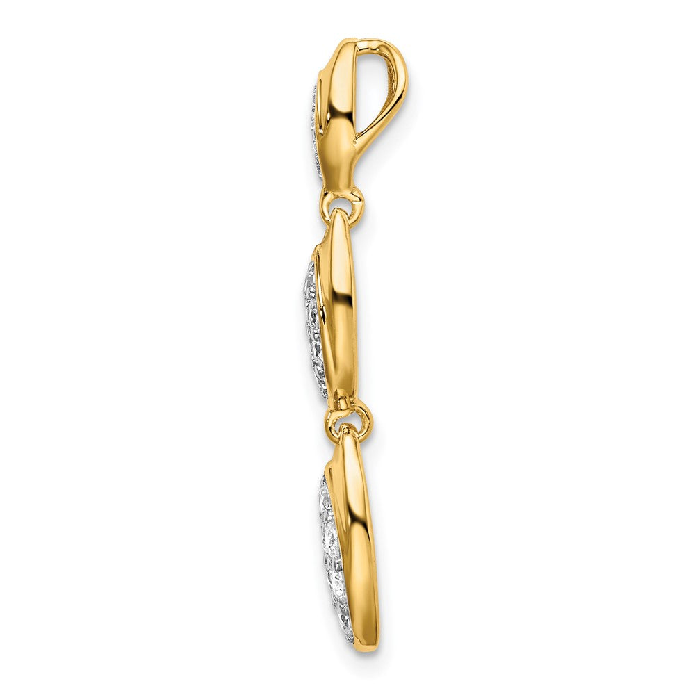 14K Gelbgold Laborgezüchteter Diamant VS/SI+ G+ Fancy-Tropfenanhänger