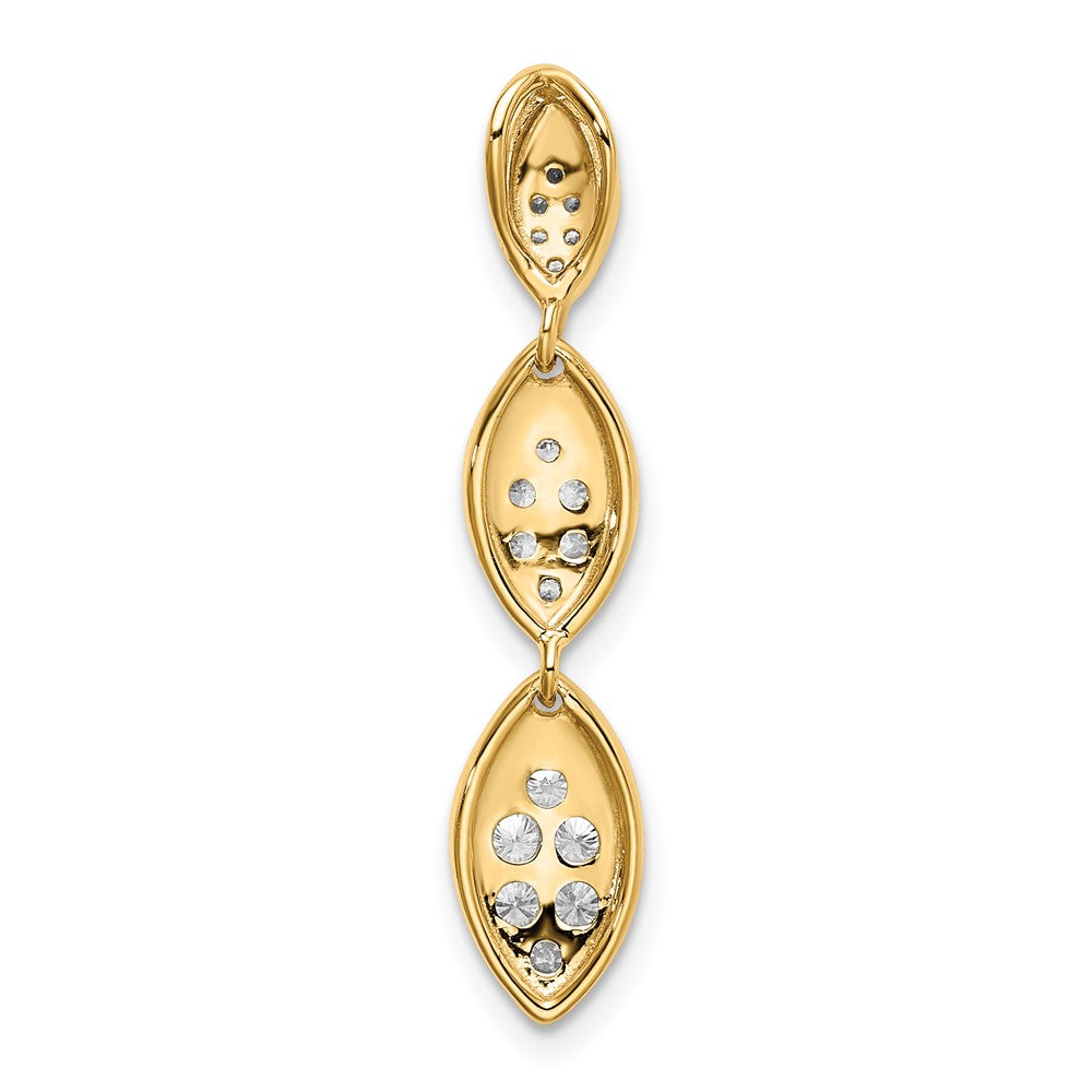 14K Gelbgold Laborgezüchteter Diamant VS/SI+ G+ Fancy-Tropfenanhänger