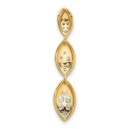 14K Gelbgold Laborgezüchteter Diamant VS/SI+ G+ Fancy-Tropfenanhänger
