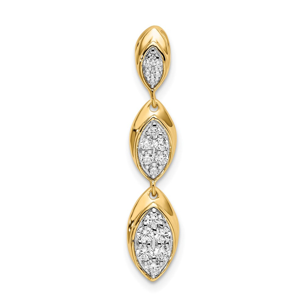14K Gelbgold Laborgezüchteter Diamant VS/SI+ G+ Fancy-Tropfenanhänger