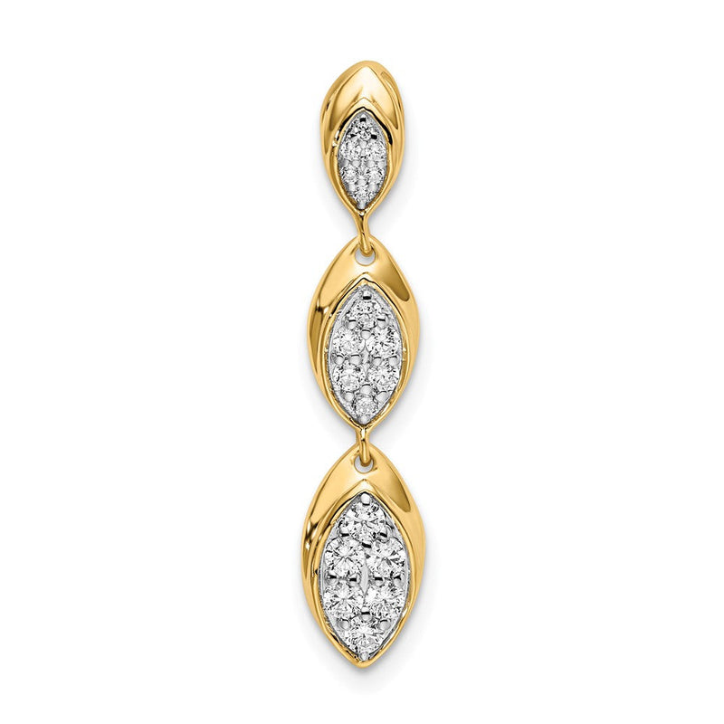 14K Gelbgold Laborgezüchteter Diamant VS/SI+ G+ Fancy-Tropfenanhänger