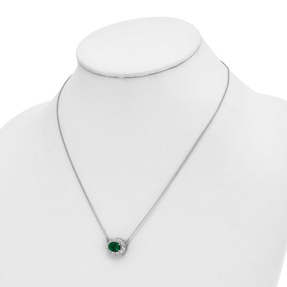 14K Weißgold 1 Ct. Im Labor Gezüchtet Diamant Vs/si+ G+ Erzeugt Smaragd 18 Zoll Halskette