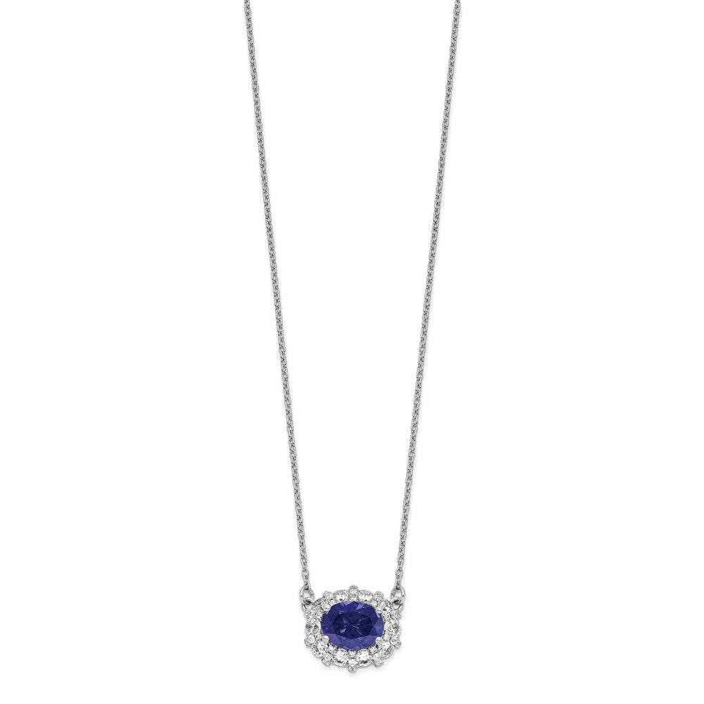 14K Weißgold 1 Ct. Im Labor Gezüchtet Diamant Vs/si+ G+ Erzeugt Saphir 18 Zoll Halskette