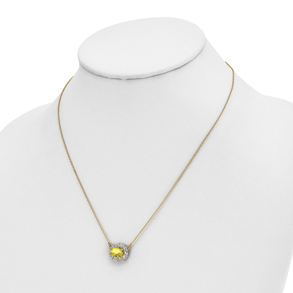 14K Gelbgold Weiß 1 Ct. Im Labor Gezüchtet Diamant Vs/si+ G+ Erzeugt Saphir 18 Zoll Halskette