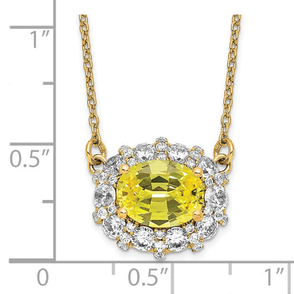 14K Gelbgold Weiß 1 Ct. Im Labor Gezüchtet Diamant Vs/si+ G+ Erzeugt Saphir 18 Zoll Halskette