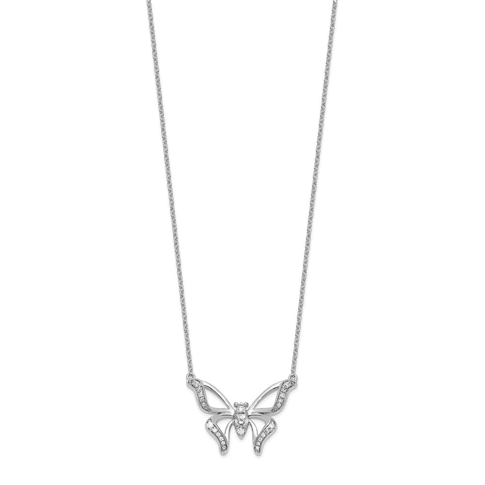 14K Weißgold 1/4 Ct. Im Labor Gezüchtet Diamant Vs/si+ G+ 18 Zoll Schmetterling Halskette