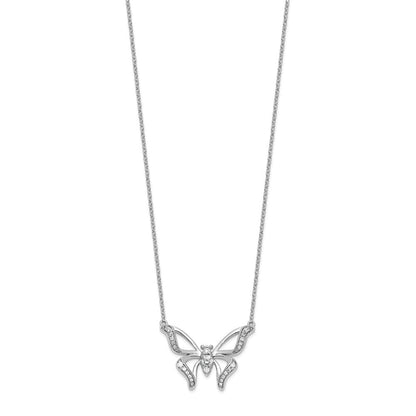 14K Weißgold 1/4 Ct. Im Labor Gezüchtet Diamant Vs/si+ G+ 18 Zoll Schmetterling Halskette