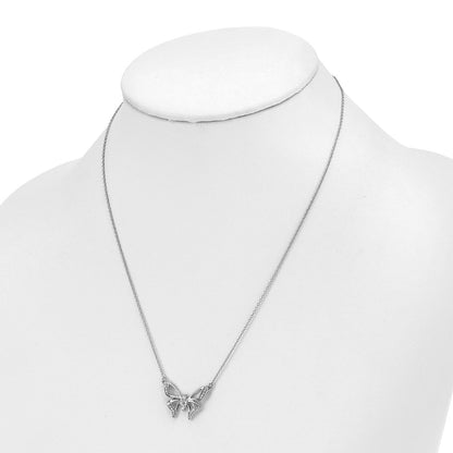 14K Weißgold 1/4 Ct. Im Labor Gezüchtet Diamant Vs/si+ G+ 18 Zoll Schmetterling Halskette