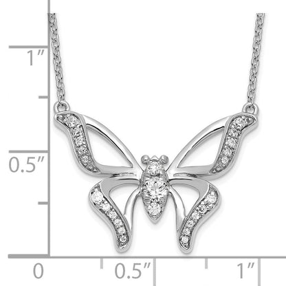 14K Weißgold 1/4 Ct. Im Labor Gezüchtet Diamant Vs/si+ G+ 18 Zoll Schmetterling Halskette