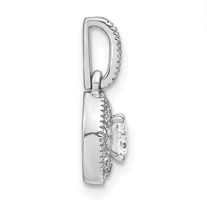 14K Weißgold Anhänger im Vintage-Stil mit 0,5 ct. im Labor gezüchtetem Diamant, oval, VS/S FGH
