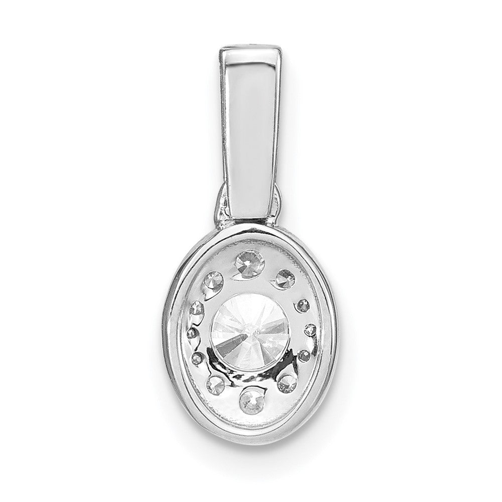 14K Weißgold Anhänger im Vintage-Stil mit 0,5 ct. im Labor gezüchtetem Diamant, oval, VS/S FGH