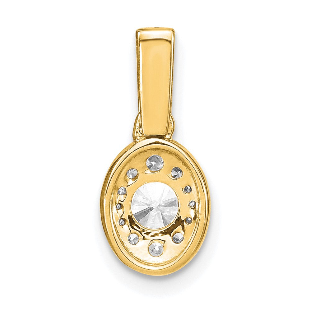 14K Gelbgold 0,5 ct. Laborgezüchteter Diamant VS/S IFGH Ovaler Vintage-Anhänger