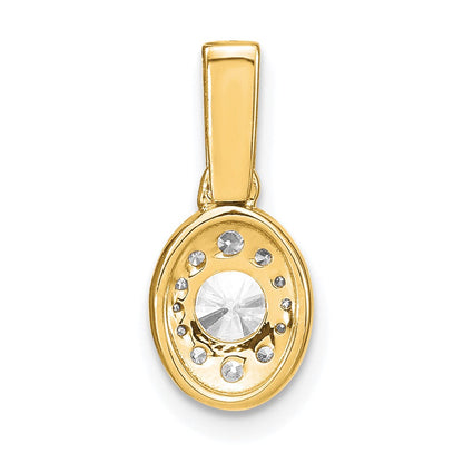 14K Gelbgold 0,5 ct. Laborgezüchteter Diamant VS/S IFGH Ovaler Vintage-Anhänger