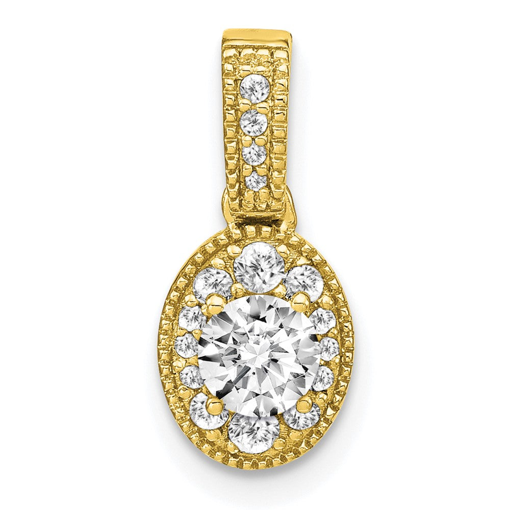 14K Gelbgold 0,5 ct. Laborgezüchteter Diamant VS/S IFGH Ovaler Vintage-Anhänger