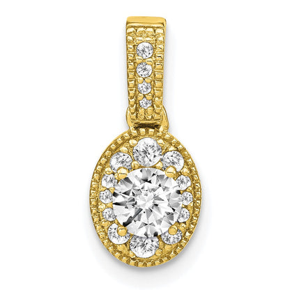 14K Gelbgold 0,5 ct. Laborgezüchteter Diamant VS/S IFGH Ovaler Vintage-Anhänger