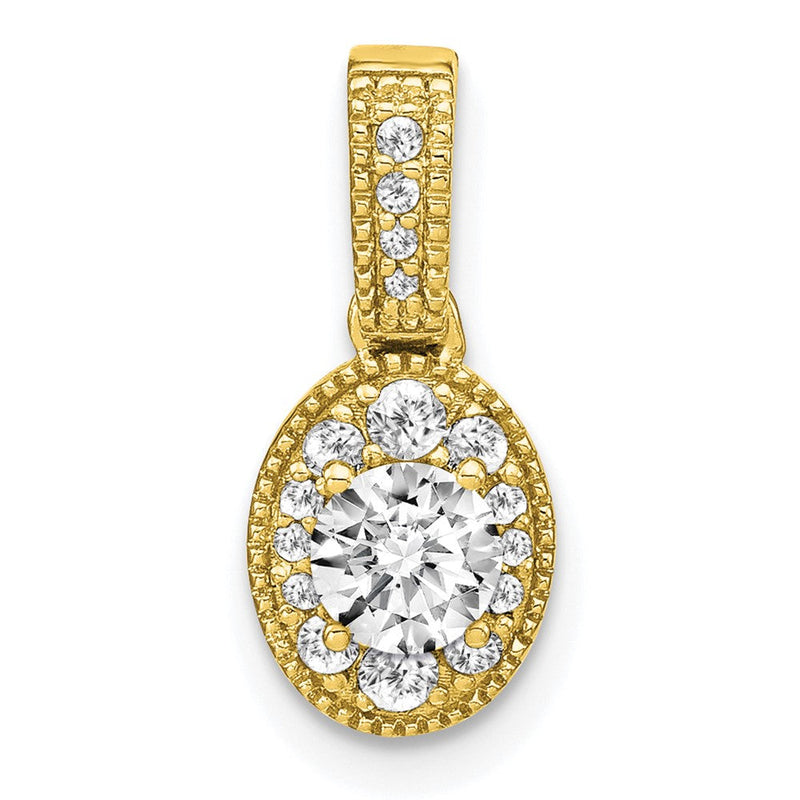 14K Gelbgold 0,5 ct. Laborgezüchteter Diamant VS/S IFGH Ovaler Vintage-Anhänger