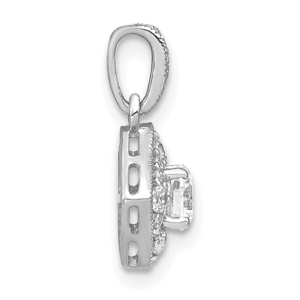 14K Weißgold Anhänger mit 0,5 ct. im Labor gezüchteten Diamanten, VS/S FGH, quadratisch, im Vintage-Stil