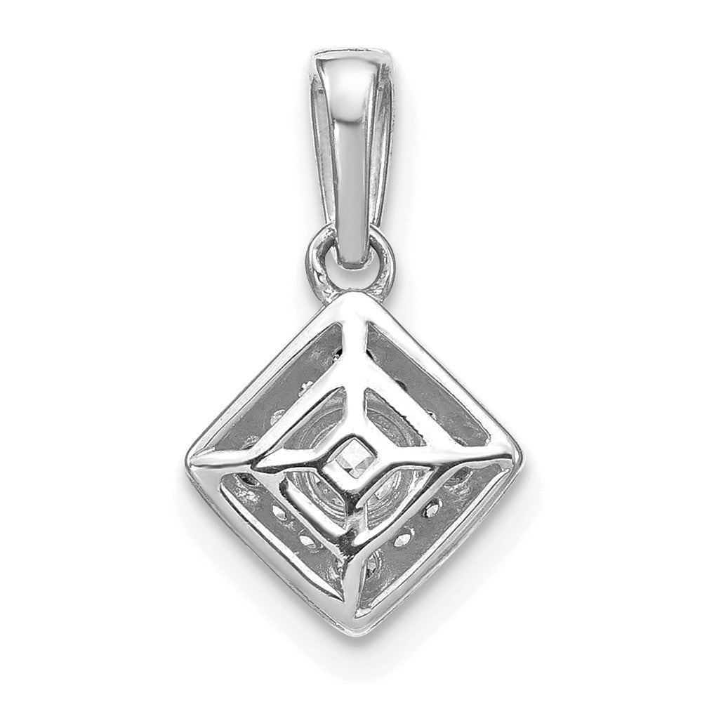 14K Weißgold Anhänger mit 0,5 ct. im Labor gezüchteten Diamanten, VS/S FGH, quadratisch, im Vintage-Stil