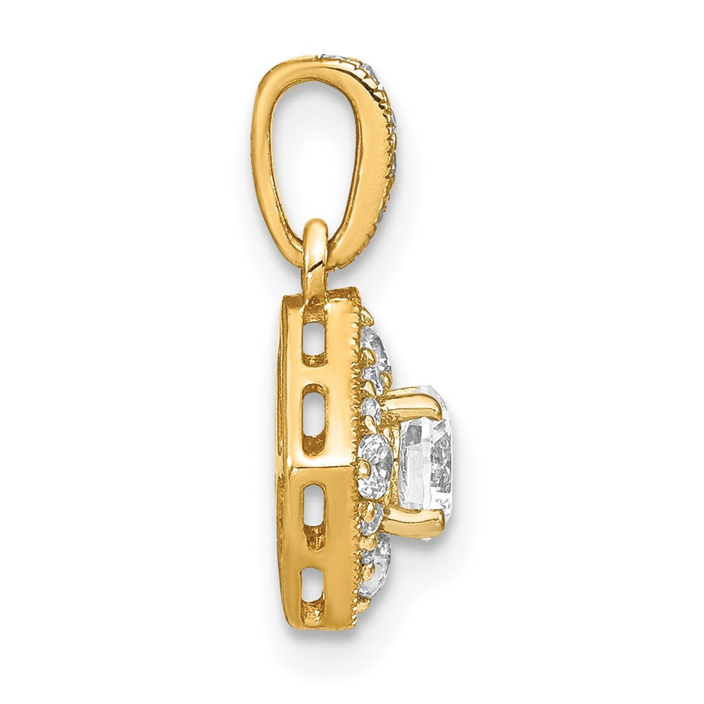14K Gelbgold Labor-gezüchteter Diamant VS/SI FGH Quadratischer Vintage-Anhänger