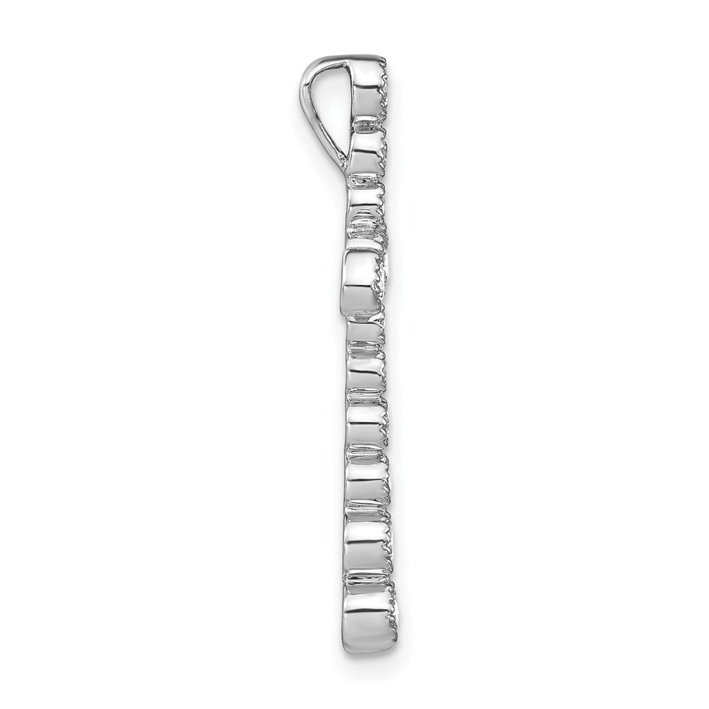 14k Weißgold Kreuz-Gleitanhänger mit 0,5 ct. Labor-Gezüchteten Diamant(en), VS/SI+ G+, Kette