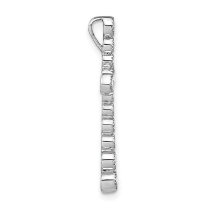 14k Weißgold Kreuz-Gleitanhänger mit 0,5 ct. Labor-Gezüchteten Diamant(en), VS/SI+ G+, Kette