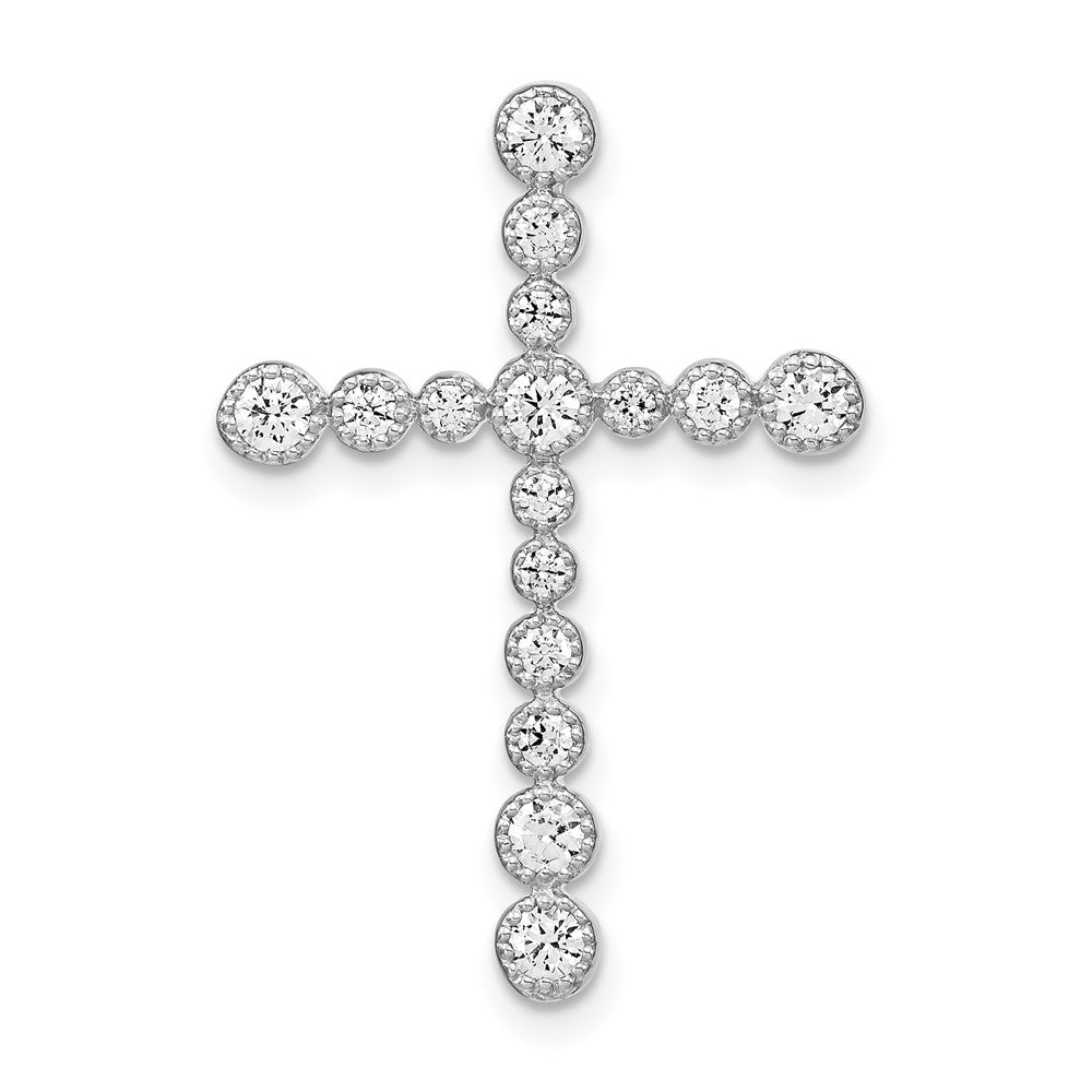 14k Weißgold Kreuz-Gleitanhänger mit 0,5 ct. Labor-Gezüchteten Diamant(en), VS/SI+ G+, Kette