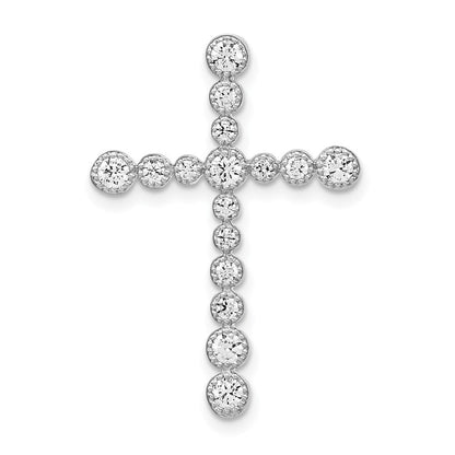 14k Weißgold Kreuz-Gleitanhänger mit 0,5 ct. Labor-Gezüchteten Diamant(en), VS/SI+ G+, Kette