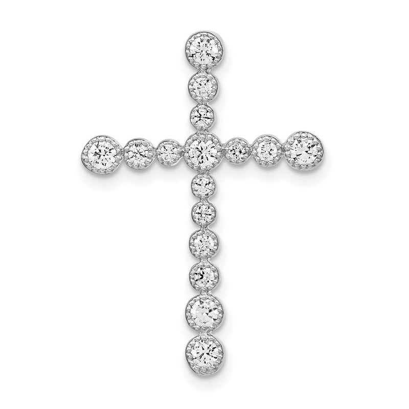 14k Weißgold Kreuz-Gleitanhänger mit 0,5 ct. Labor-Gezüchteten Diamant(en), VS/SI+ G+, Kette