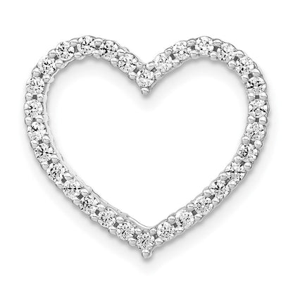 14K Weißgold 0,5 ct. Laborgezüchteter Diamant VS/SI+ G+ Herz-Ketten-Gleitanhänger