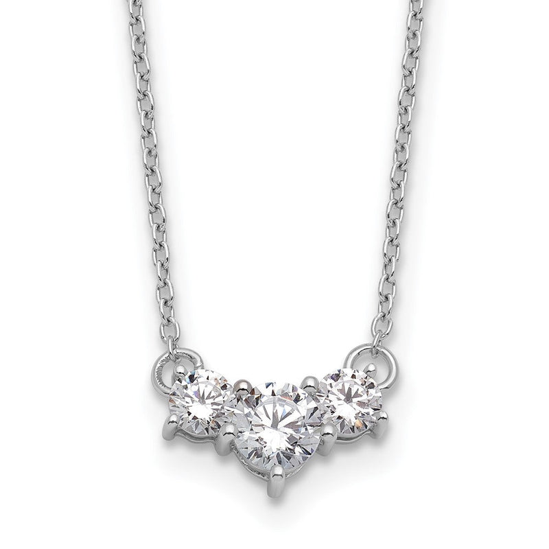 14K Weißgold 3/4 Ct. Im Labor Gezüchtet Diamant Vs/si+ G+ 18 Zoll Dreistein Halskette
