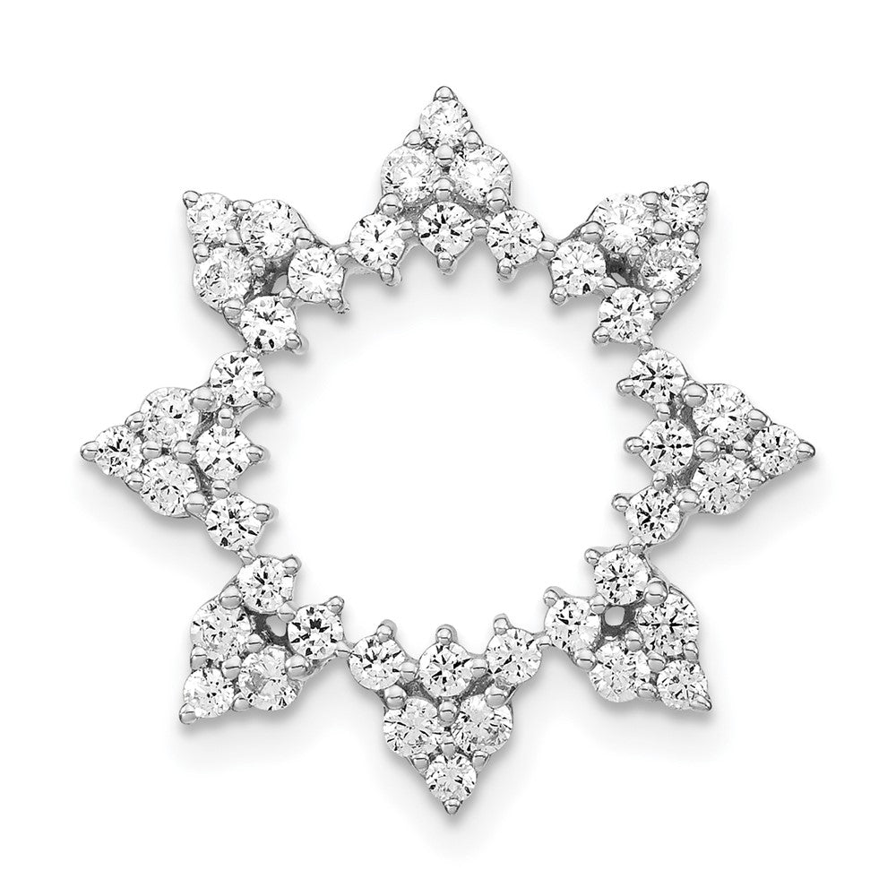 14K Weißgold 0,75 ct. Laborgezüchteter Diamant VS/SI+ G+ Modischer Kreis-Ketten-Gleitanhänger